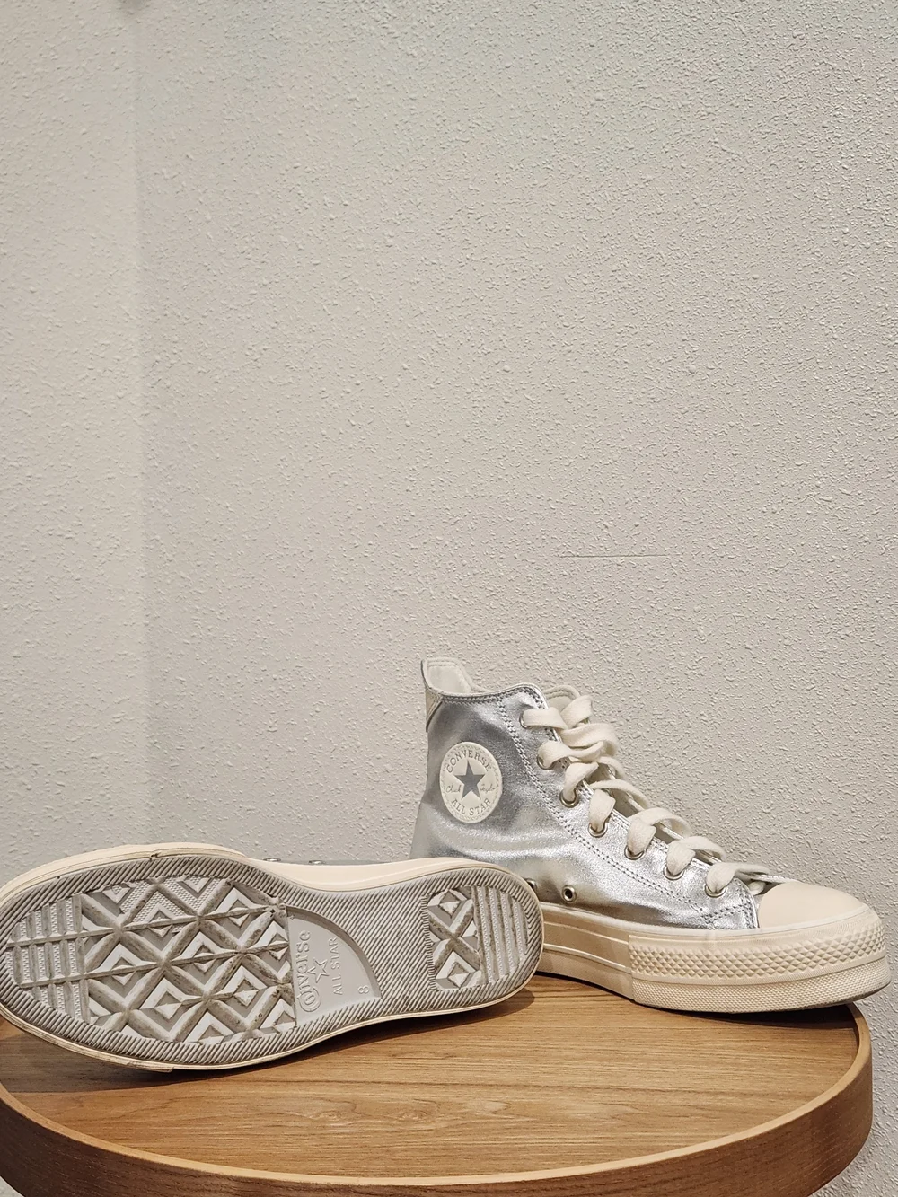 Converse Chuck Taylor All Star High Top Sneakers - Silver Size 10 - Picture 6 of 8